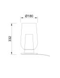 Lámpara de Sobremesa de cristal Nora el Champ 1 Luz E27 Ø18 cm - blanco/madera, negro/mármol, oro/blanco medidas