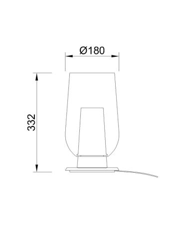 Lámpara de Sobremesa de cristal Nora el Champ 1 Luz E27 Ø18 cm - blanco/madera, negro/mármol, oro/blanco medidas