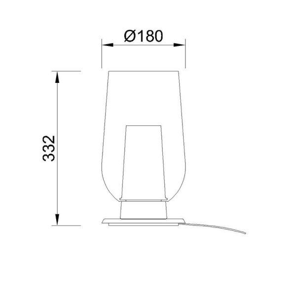 Lámpara de Sobremesa de cristal Nora el Champ 1 Luz E27 Ø18 cm - blanco/madera, negro/mármol, oro/blanco medidas