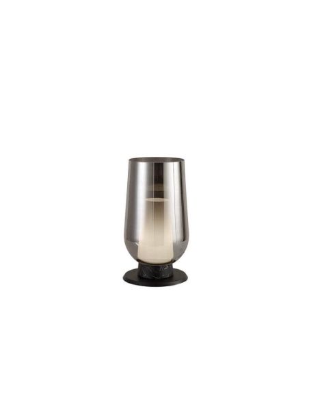 Lámpara de Sobremesa de cristal Nora el Champ 1 Luz E27 Ø18 cm - negro/mármol