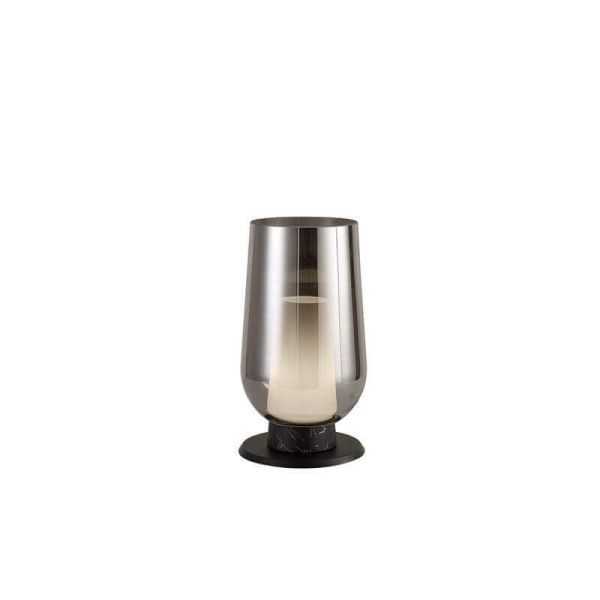 Candeeiro de mesa de cristal Nora el Champ 1 Light E27 Ø18 cm - preto/mármore