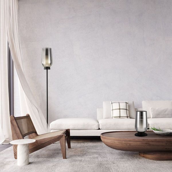 Candeeiro de mesa de cristal Nora el Champ 1 Light E27 Ø18 cm - mármore preto/ambiente