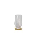 Lámpara de Sobremesa de cristal Nora el Champ 1 Luz E27 Ø18 cm - oro/blanco