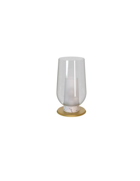 Lámpara de Sobremesa de cristal Nora el Champ 1 Luz E27 Ø18 cm - oro/blanco