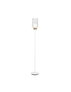 Lámpara de pie de cristal Nora el Champ - blanco/madera