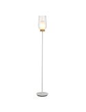 Lámpara de pie de cristal Nora el Champ - blanco/madera luz