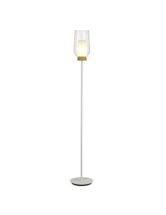 Lámpara de pie de cristal Nora el Champ - blanco/madera 2