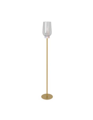 Lámpara de pie de cristal Nora el Champ - oro/blanco