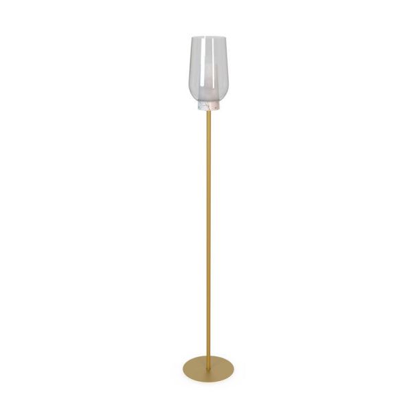 Lámpara de pie de cristal Nora el Champ - oro/blanco