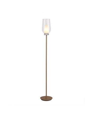 Lámpara de pie de cristal Nora el Champ - oro/blanco luz