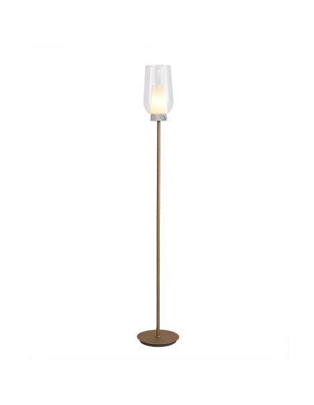 Lámpara de pie de cristal Nora el Champ - oro/blanco luz