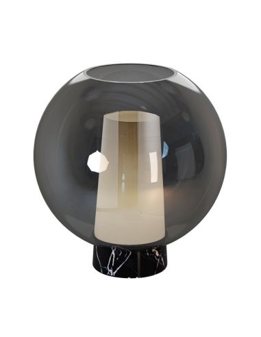 Lámpara de Sobremesa de cristal Nora bola de cristal ø25  - negro/mármol
