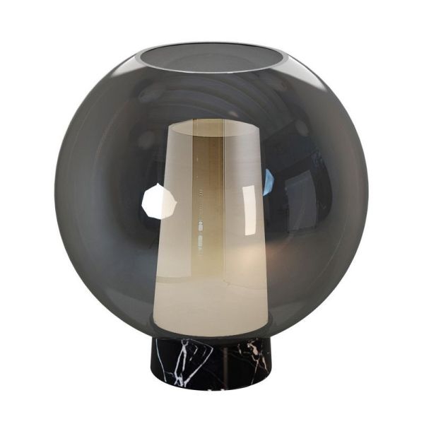 Lámpara de Sobremesa de cristal Nora bola de cristal ø25  - negro/mármol