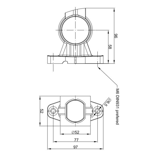 Dimensiones Cuerno Corto LED Con Cable FT-140 A - 3 Funciones Fristom | LeonLeds Iluminación