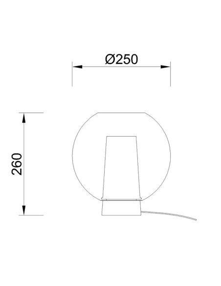 Lámpara de Sobremesa de cristal Nora bola de cristal ø25  - negro/mármol, oro/blanco