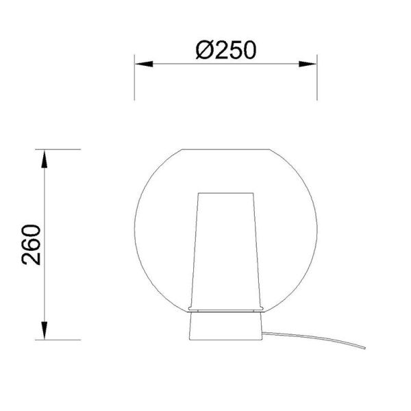 Lámpara de Sobremesa de cristal Nora bola de cristal ø25  - negro/mármol, oro/blanco