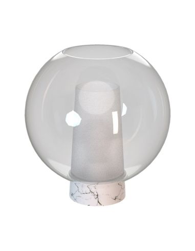 Lámpara de Sobremesa de cristal Nora bola de cristal ø25  - oro/blanco