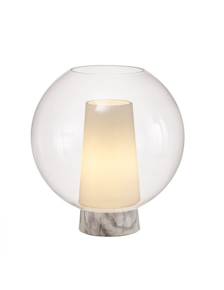 Lámpara de Sobremesa de cristal Nora bola de cristal ø25  - oro/blanco luz