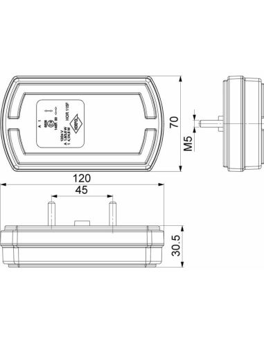 Phare LED rectangulaire avec feu de position néon et clignotant A 1 CleoFront 12V 24V LZD 2789 | leonleds