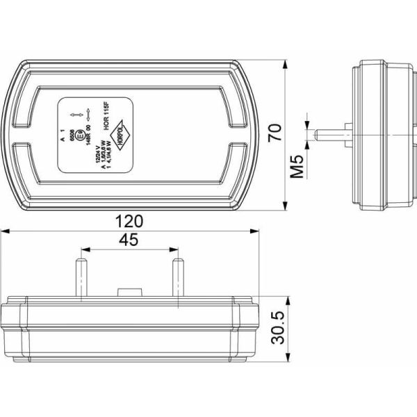 Faro Delantero LED rectangular con Luz de Posición Neon e Intermitente A 1 CleoFront 12V 24V LZD 2789 | LeonLeds