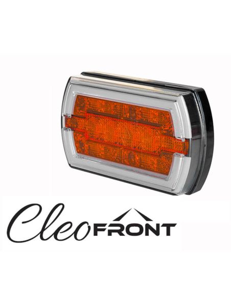 Farol retangular de LED com luz de posição neon e pisca A 1 CleoFront 12V 24V LZD 2789 | leonleds
