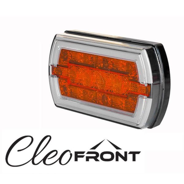 Faro Delantero LED rectangular con Luz de Posición Neon e Intermitente A 1 CleoFront 12V 24V LZD 2789 | LeonLeds