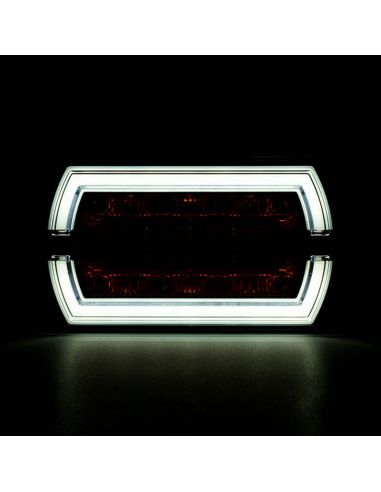 Phare LED rectangulaire avec feu de position néon et clignotant A 1 CleoFront 12V 24V LZD 2789 | leonleds