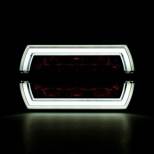 Faro Delantero LED rectangular con Luz de Posición Neon e Intermitente A 1 CleoFront 12V 24V LZD 2789 | LeonLeds