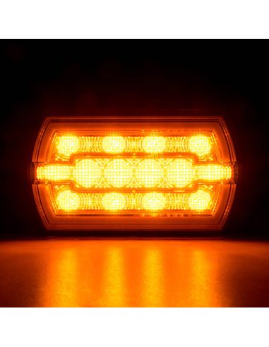 Farol retangular de LED com luz de posição neon e pisca A 1 CleoFront 12V 24V LZD 2789 | leonleds