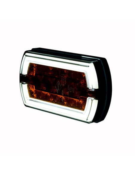 Phare LED rectangulaire avec feu de position néon et clignotant A 1 CleoFront 12V 24V LZD 2789 | leonleds