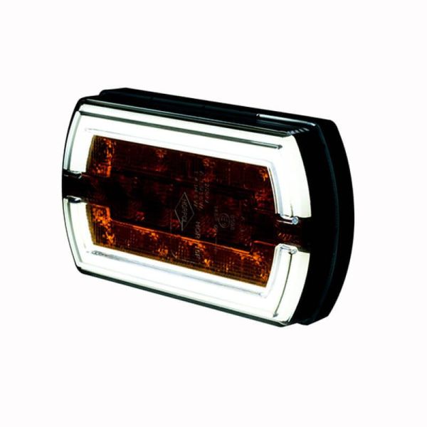 Faro Delantero LED rectangular con Luz de Posición Neon e Intermitente A 1 CleoFront 12V 24V LZD 2789 | LeonLeds
