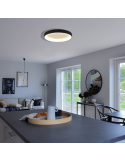 Niseko LED plafon circular preto 3000k ambiente