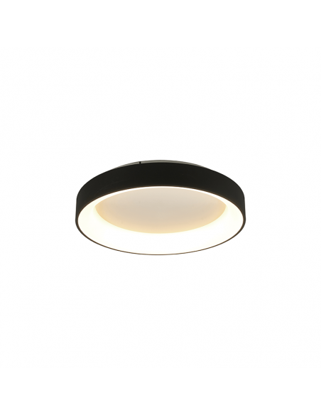 Plafonnier LED circulaire Niseko noir 3000k taille S