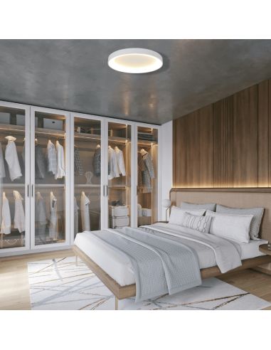 Plafón LED circular blanco Niseko ambiente