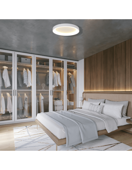 Plafón LED circular blanco Niseko ambiente