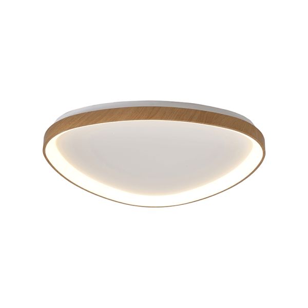 Plafonnier LED triangulaire Niseko avec grande finition bois