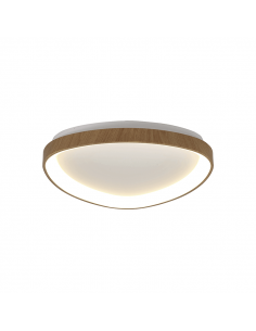 Plafón LED Niseko triangular con acabado madera pequeño