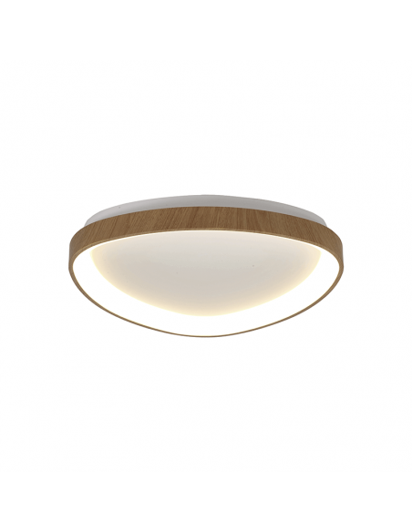 Plafón LED Niseko triangular con acabado madera pequeño