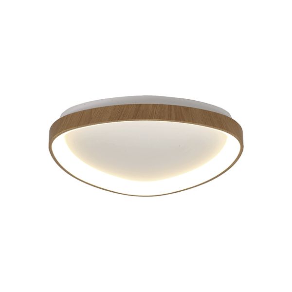 Plafón LED Niseko triangular con acabado madera pequeño