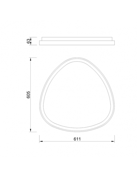 Plafón LED de techo dorado Niseko 3000k medidas grande