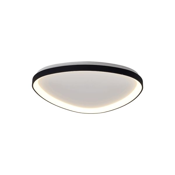 Plafonnier LED noir moderne Niseko triangulaire grand format