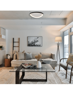 Plafonnier LED triangulaire moderne de petite taille noir Niseko 2