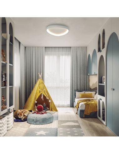 Plafón LED Niseko blanco triangular blanco ambiente