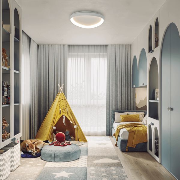 Plafón LED Niseko blanco triangular blanco ambiente