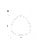 Plafón LED Niseko blanco triangular blanco pequeño medidas