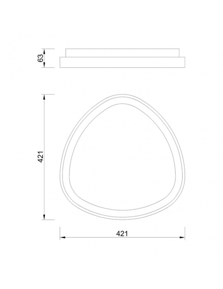 Plafonnier LED triangulaire blanc Niseko, grand blanc, dimensions