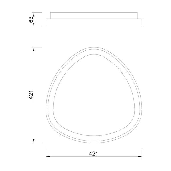 Plafonnier LED triangulaire blanc Niseko, grand blanc, dimensions