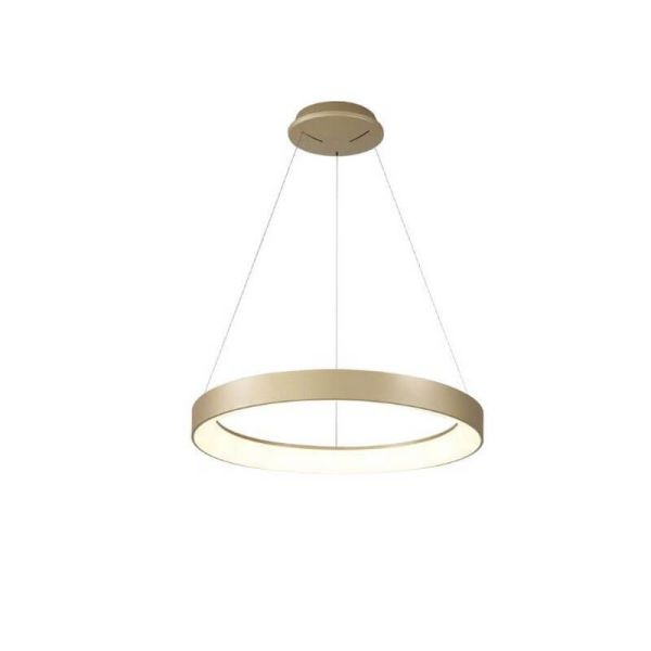 Suspension LED moderne Niseko II dorée, avec télécommande à intensité variable Ø 50 cm