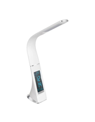 Flexo de mesa LED Cognoli de cuero blanco con reloj 97915 Eglo | LeonLeds