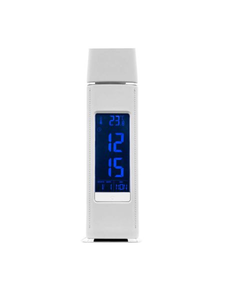 Flexo de mesa LED Cognoli de cuero blanco con reloj 97915 Eglo | LeonLeds